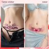 12 Sheets Succubus Heart Tattoo Sticker Temporary Tattoos Stickers, Fake Body Arm Chest Shoulder Tattoos for Women Tiny Black Tattoos Night light view 3