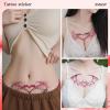 12 Sheets Succubus Heart Tattoo Sticker Temporary Tattoos Stickers, Fake Body Arm Chest Shoulder Tattoos for Women Tiny Black Tattoos Night light view 4