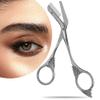 DINNAT Eyebrow Trimmer Scissor With Comb, Eyebrow Trimmers, Professional Precision Eyebrow Trimmer, Stainless Steel Eyebrow Trimmer Scissors with Combs, A Must-have Makeup Tool (Dark Grey) view 1