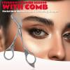 DINNAT Eyebrow Trimmer Scissor With Comb, Eyebrow Trimmers, Professional Precision Eyebrow Trimmer, Stainless Steel Eyebrow Trimmer Scissors with Combs, A Must-have Makeup Tool (Dark Grey) view 2