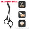 DINNAT Stainless Steel Eyebrow Trimmer Scissor With Comb, Eyebrow Trimmers, Professional Precision Eyebrow Trimmer, Eyebrow Trimmer Scissors with Combs, A Must-have Makeup Tool (Black) view 3