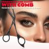 DINNAT Stainless Steel Eyebrow Trimmer Scissor With Comb, Eyebrow Trimmers, Professional Precision Eyebrow Trimmer, Eyebrow Trimmer Scissors with Combs, A Must-have Makeup Tool (Black) view 4