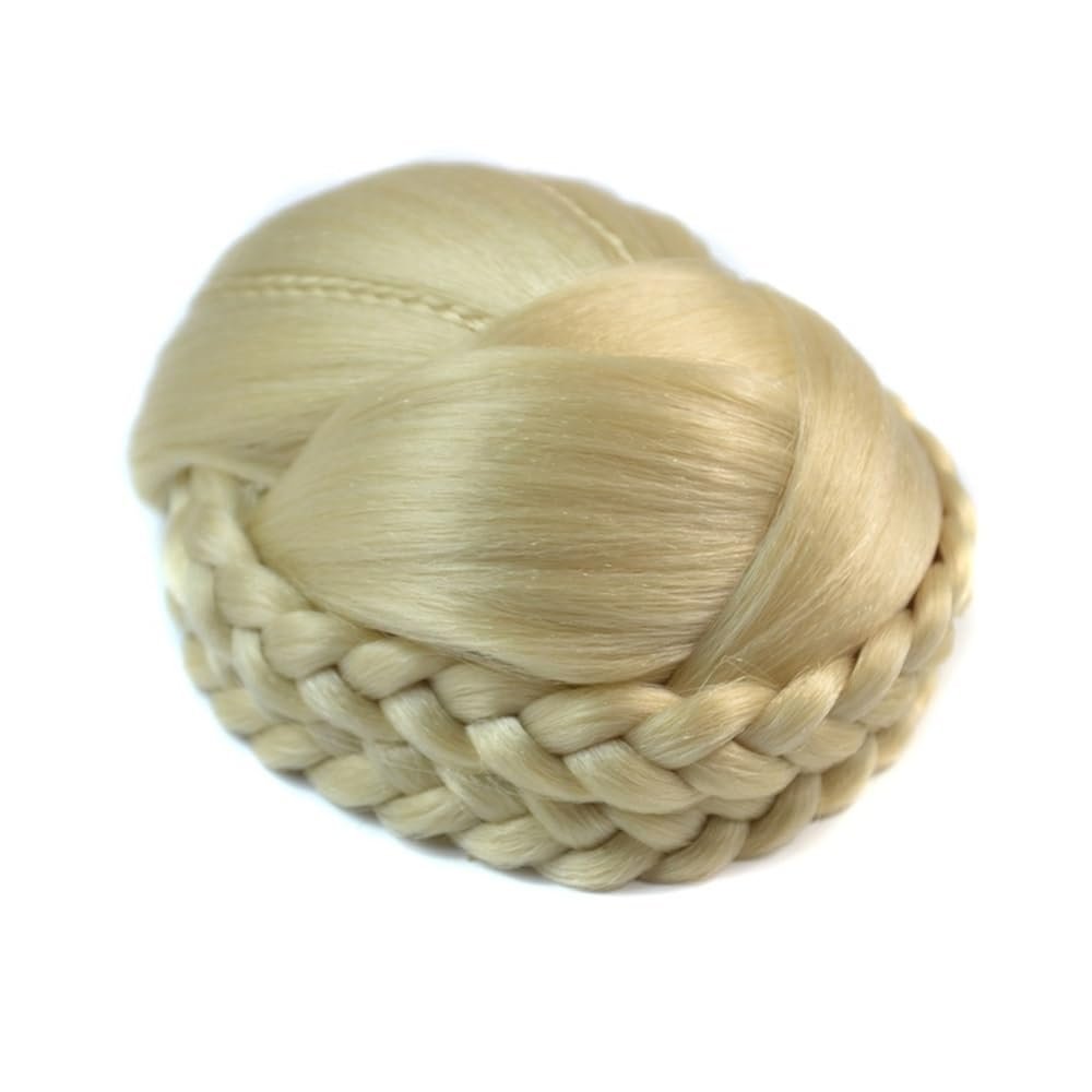 Friggqwe Fake hair Bun hair bag European and American wig bun Double braid bun Hair buns hair piece