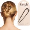 Kitsch Metal French Hair Pin for Women - Elegant Hair Accessories, Ideal for Buns & French Twist, Designed for a Secure, Comfortable Fit | Ideal Gifts for Women - Hematite view 1