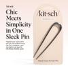 Kitsch Metal French Hair Pin for Women - Elegant Hair Accessories, Ideal for Buns & French Twist, Designed for a Secure, Comfortable Fit | Ideal Gifts for Women - Hematite view 2