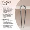 Kitsch Metal French Hair Pin for Women - Elegant Hair Accessories, Ideal for Buns & French Twist, Designed for a Secure, Comfortable Fit | Ideal Gifts for Women - Hematite view 3