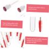 Beatifufu 10pcs Eyelash Extensions Applicator Brushes with Glitter Tube Ergonomic Eyelash Comb for Lashes and Brows Easy Grip Makeup Tools Transparent Orange view 4