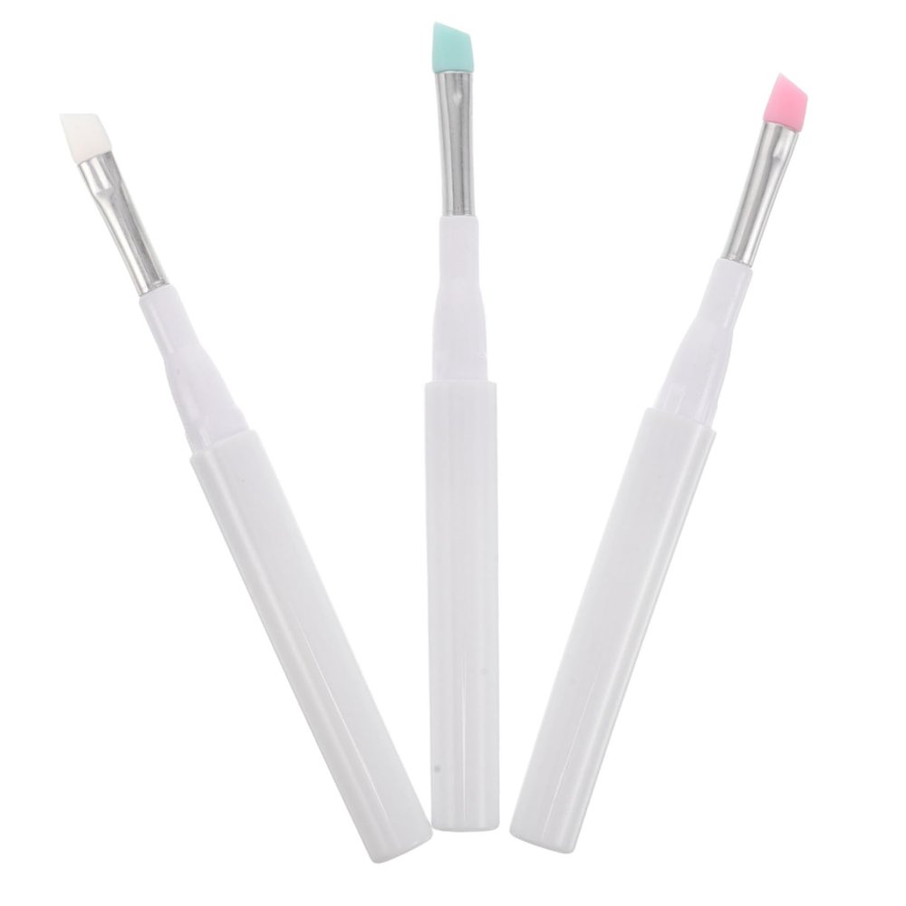BIUDECO 3pcs Silicone Eyeshadow Brush Dust Cover Caps for Precision Eye Makeup Versatile Eyelash Separation Eye Cream Application Easy to Clean and Reusable
