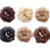 Friggqwe Fake hair Wig ball head female lazy fluffy realistic simulation hair elastic rubber band flower bud hair accessories Hair buns hair piece(Lilac) view 4