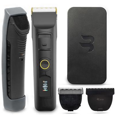 Brio Trim Everything Bundle Beardscape V2 Black Bundled with Zero Blade, Body Blade, Travel Case & Breadscape Sleeve, Featuring Adjustable Ceramic Blade, a Complete Kit for All Your Grooming Needs