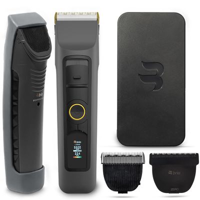 Brio Trim Everything Bundle Beardscape V2 Gray Bundled with Zero Blade, Body Blade, Travel Case & Breadscape Sleeve, Featuring Adjustable Ceramic Blade, a Complete Kit for All Your Grooming Needs