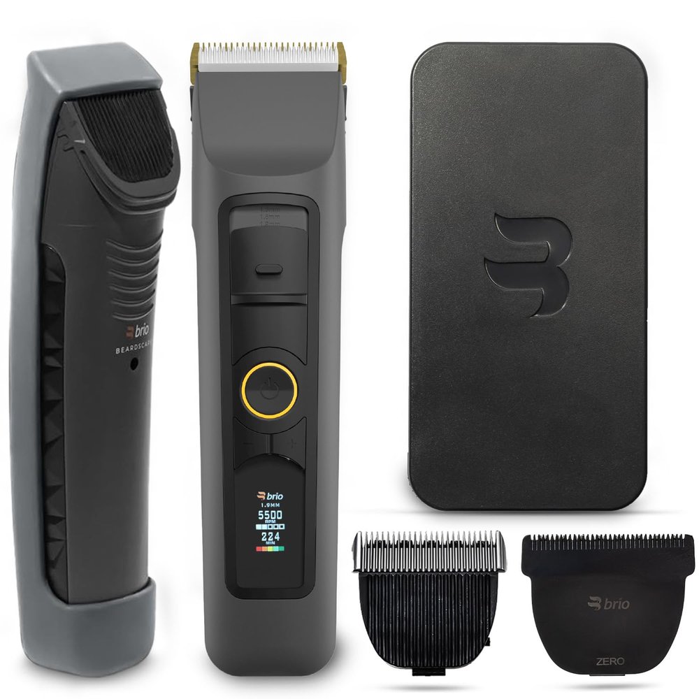 Brio Trim Everything Bundle Beardscape V2 Gray Bundled with Zero Blade, Body Blade, Travel Case & Breadscape Sleeve, Featuring Adjustable Ceramic Blade, a Complete Kit for All Your Grooming Needs