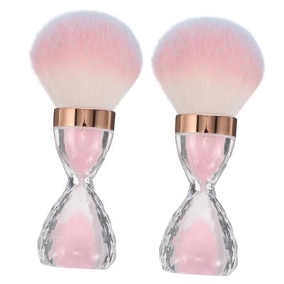 IWOWHERO 2pcs Nail Brush for Acrylic Application Makeup Portable Design for Gentle Nail Cleaning Beauty Tool