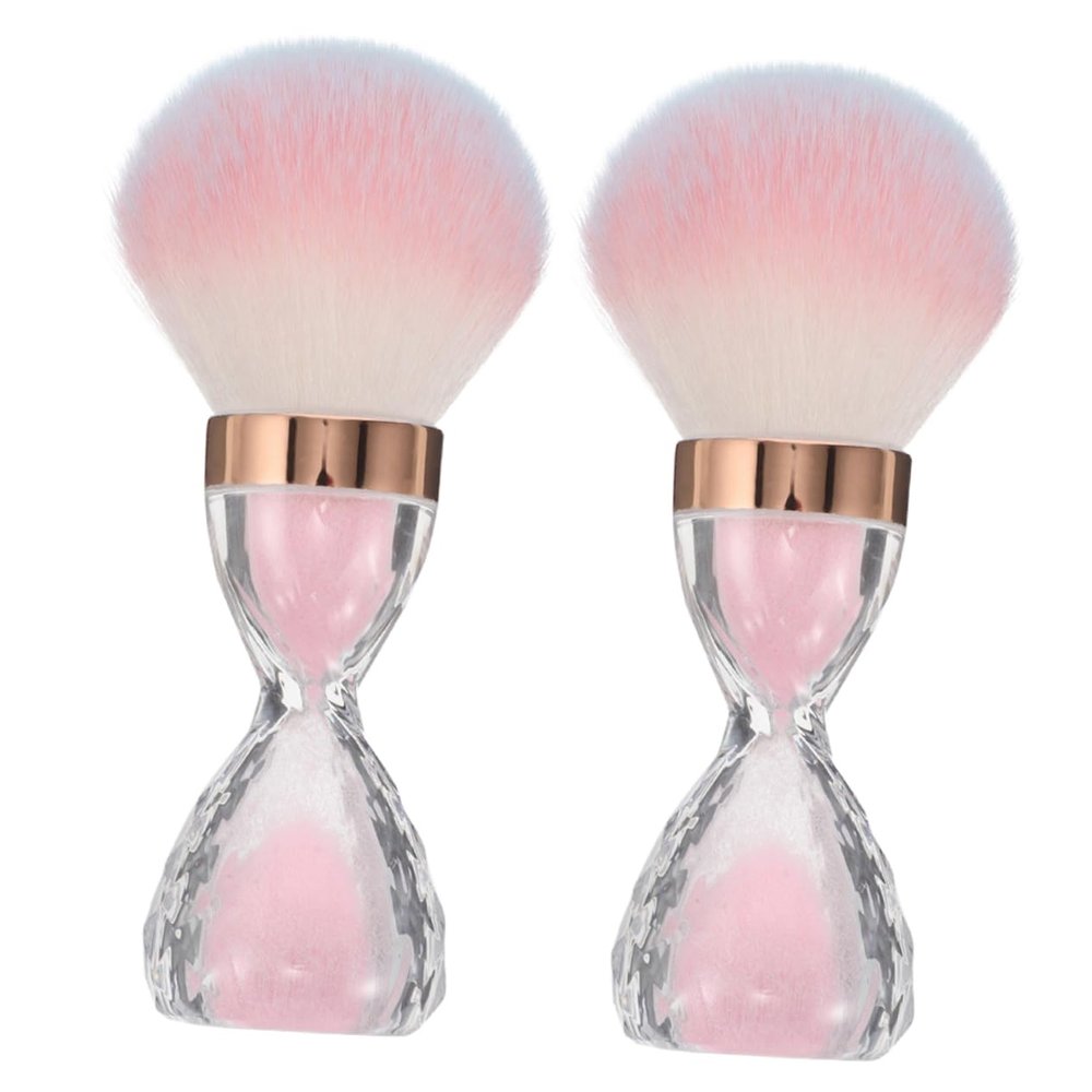 IWOWHERO 2pcs Nail Brush for Acrylic Application Makeup Portable Design for Gentle Nail Cleaning Beauty Tool