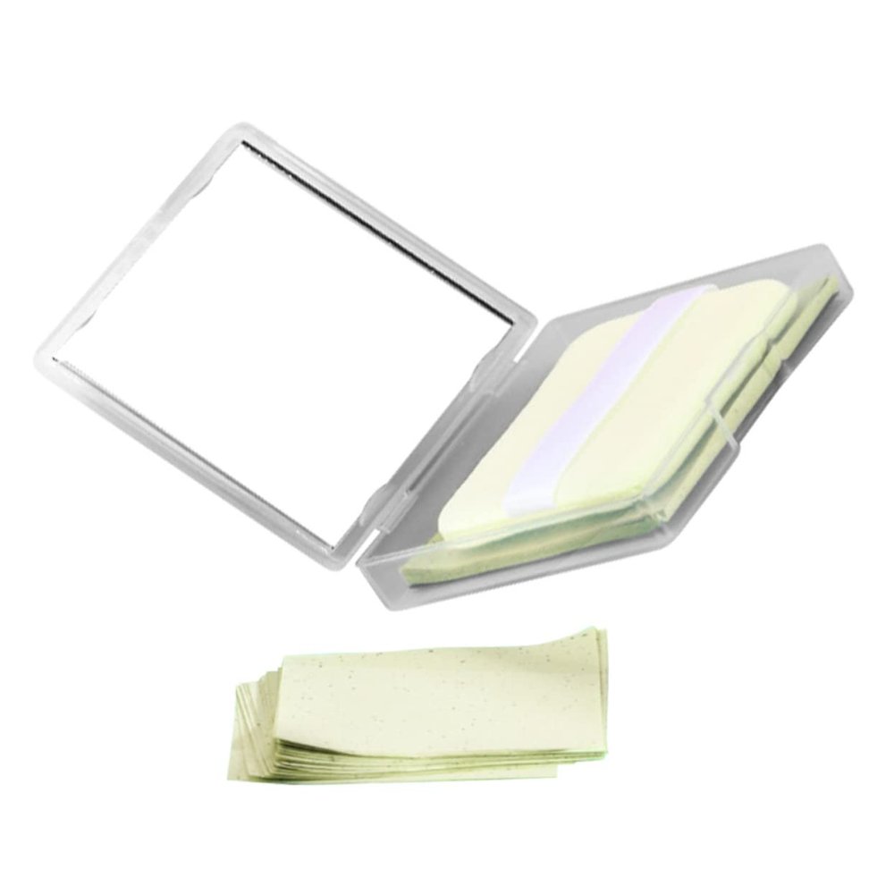 NOLITOY Facial Oil Control Sheets Green Tea Infused Paper Blotting Paper for Oily Skin 1 Set Puff
