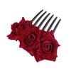Baluue Floral Hair Comb Rose Hair Accessory for Girls Women Wedding Bridal Festival Photo view 1