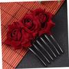 Baluue Floral Hair Comb Rose Hair Accessory for Girls Women Wedding Bridal Festival Photo view 2