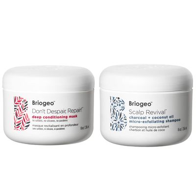 Briogeo Repair + Scalp Detox Bundle | Dont Despair, Repair Deep Conditioning Mask + Scalp Revival Charcoal + Coconut Oil MicroExfoliating Shampoo | Vegan, SulfateFree | 2 x 8 fl oz
