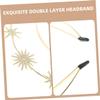 Beatifufu 2pcs Double Layer Goddess Headband Star and Moon Charms Lightweight Metal Hair Clasp for Women for Weddings and Parties Stylish Headwear Accessory view 3