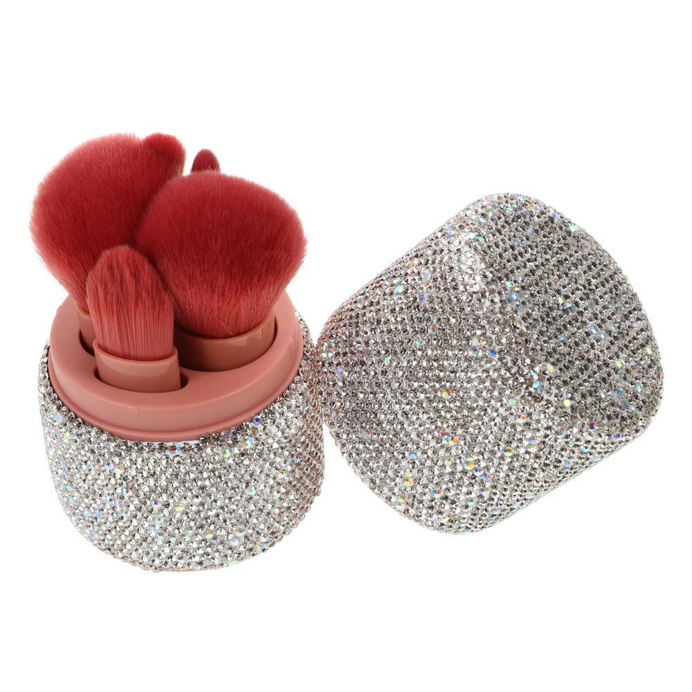 BIUDECO Extra Makeup Case Foundation Brush Powder Brush Blush Travel Makeup Set Portable Organizer Lid