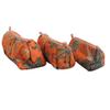 100% Cotton Quilted Makeup Bags Set, 3-Piece Tropical Orange Print, Cotton Travel Toiletry Storage Pouches with Waterproof Lining Storage Bags with Zipper Closure view 1