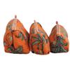 100% Cotton Quilted Makeup Bags Set, 3-Piece Tropical Orange Print, Cotton Travel Toiletry Storage Pouches with Waterproof Lining Storage Bags with Zipper Closure view 2