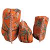 100% Cotton Quilted Makeup Bags Set, 3-Piece Tropical Orange Print, Cotton Travel Toiletry Storage Pouches with Waterproof Lining Storage Bags with Zipper Closure view 3
