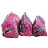 100% Cotton Quilted Makeup Bags Set, 3-Piece Tropical Pink Print, Cotton Travel Toiletry Storage Pouches with Waterproof Lining Storage Bags with Zipper Closure view 2