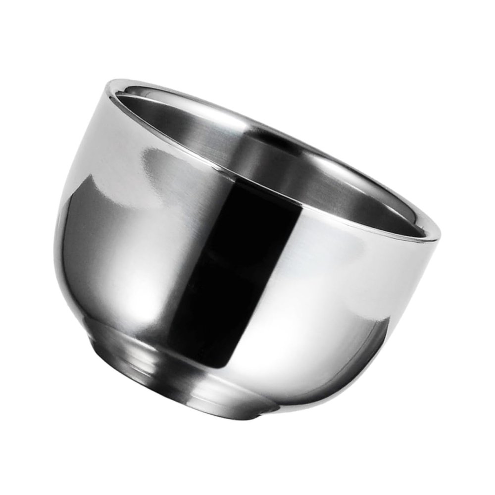Baluue 1pc Men Stainless Steel Shaving Foaming Bowl Portable Shaving Soap Bowl for Home and Travel Use for Barbers and Personal Grooming