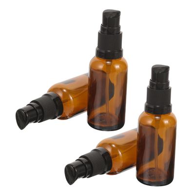 FOMIYES 4pcs Elegant Glass Essential Oil Bottles Travel Lotion Dispenser Pump Bottle Refillable Spray for Cream Dispenser