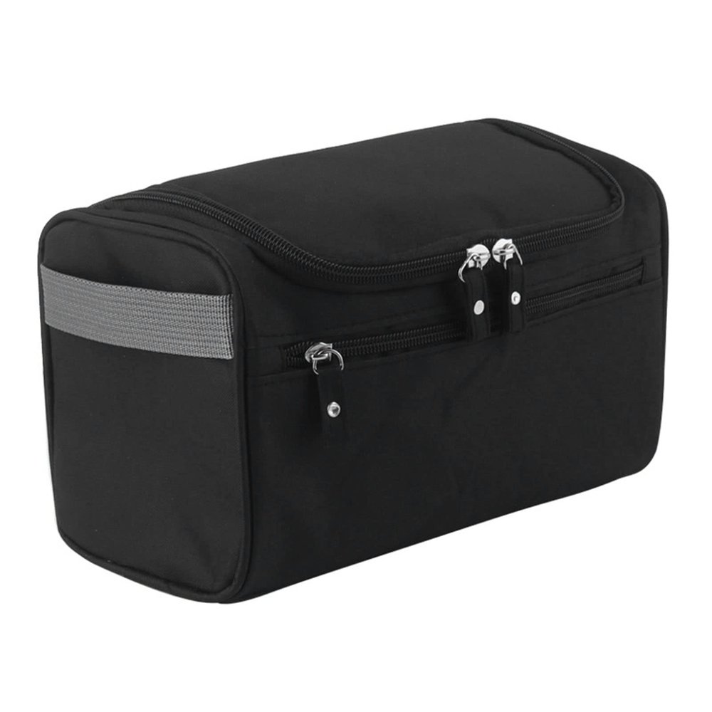 Akozon Premium Hanging Toiletry Bag, Wall Hanging Makeup Bag, Cosmetic Pouch with Builtin Hook, Large Capacity Travel Storage Bag, Lightweight Polyester