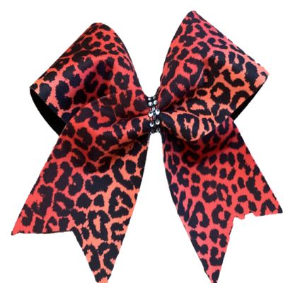 Cheetah Cheer Bows (Red/Black)