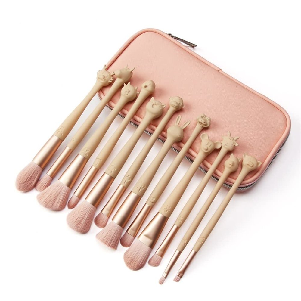 12Pcs Zodiac Makeup Brush Set Cosmetic Powder Eye Shadow Eyeliner Foundation Blush Blend Beauty Woman Make Up Brushes