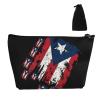 Vintage Puerto-Rico-Flag Trapezoid Cosmetic Bag Small Makeup Pouch Travel Makeup Bag For Women view 3