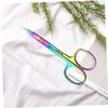 FOMIYES Men's Eyebrow Scissors Titanium Stainless Steel Safety Trimmer Beauty Dressing Tools view 2