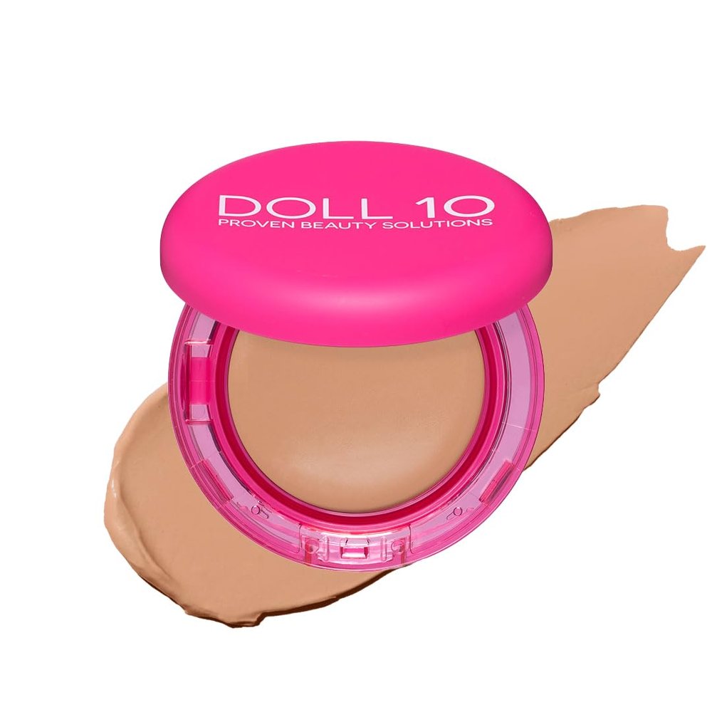 Doll 10 Peptide Bounce Balm Foundation  Hydrating, Age-Defying Foundation for Older Women, All Skin Types  Vegan, Clean, Natural, Medium Buildable Coverage, Blurs Fine Lines - [Light/Medium]