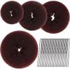 4 Pcs Ring Style Donut Bun Shaper with 20 Hair Pins,Hair Bun Shaper Set,Hair Donut Bun Maker Set,Hair Bun Donut for Girls Kids Women DIY Chignon Hair Styles Dancer Ballerina (Brown) view 1