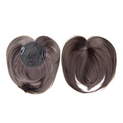 ZPLMIDE Short Natural Hair Toppers, Wig Toppers for Women Human Hair, Topper Hair Piece Human Hair Short, Natural Hair Toppers with Bangs (4#)