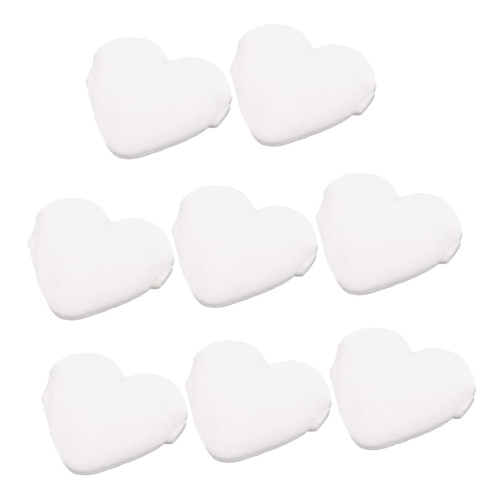 Baluue 8pcs Heart-shaped Makeup Powder Puff Soft Short Hair for Loose Powder Foundation Setting Beauty Tool