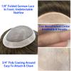 Mens Hair System Toupee For Men Real Human Hair System For Men Fine Mono Poly Mens Toupee Hair Pieces For Men Hair Replacement Mens Hair Piece 6x9 Medium light density 4ASH# MEDIUM ASH BROWN view 3