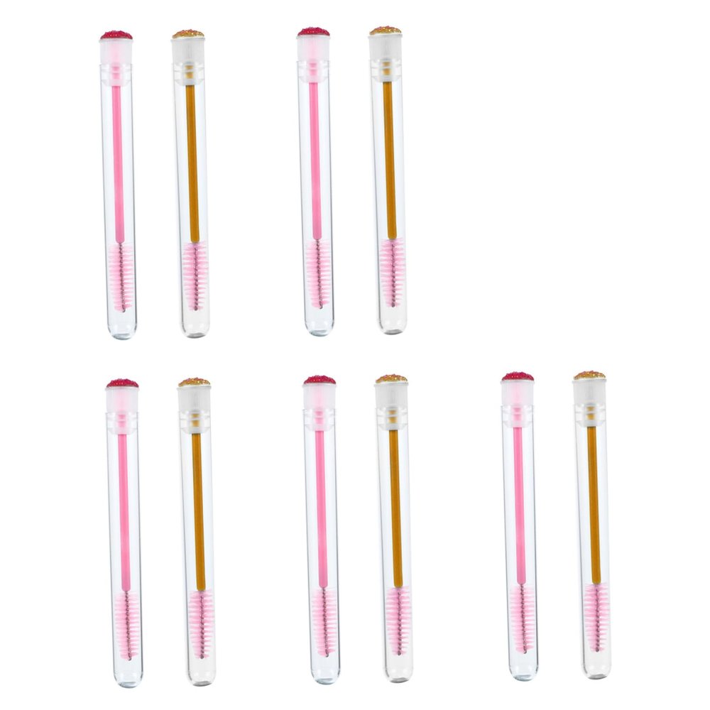 FOMIYES 10pcs Portable Rhinestone Eyelash Tubes Makeup Applicators for Storage and Replacement for Personal Use and Makeup Artists