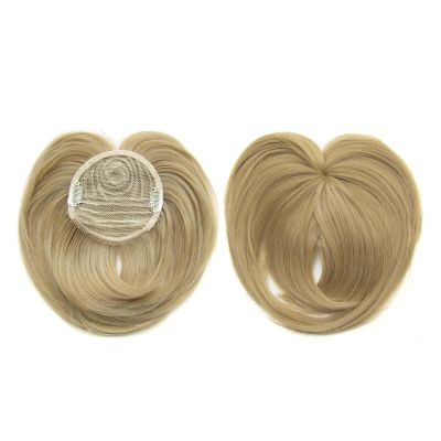 ZPLMIDE Short Natural Hair Toppers, Wig Toppers for Women Human Hair, Topper Hair Piece Human Hair Short, Natural Hair Toppers with Bangs (24#)