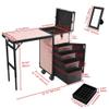BYOOTIQUE Portable Manicure Table Nail Station with Storage Rolling Makeup Case with Drawers on Wheels for Nail Teach Beauty Salon Manicurist Hairstylist Barbershop,CTB Pink view 3