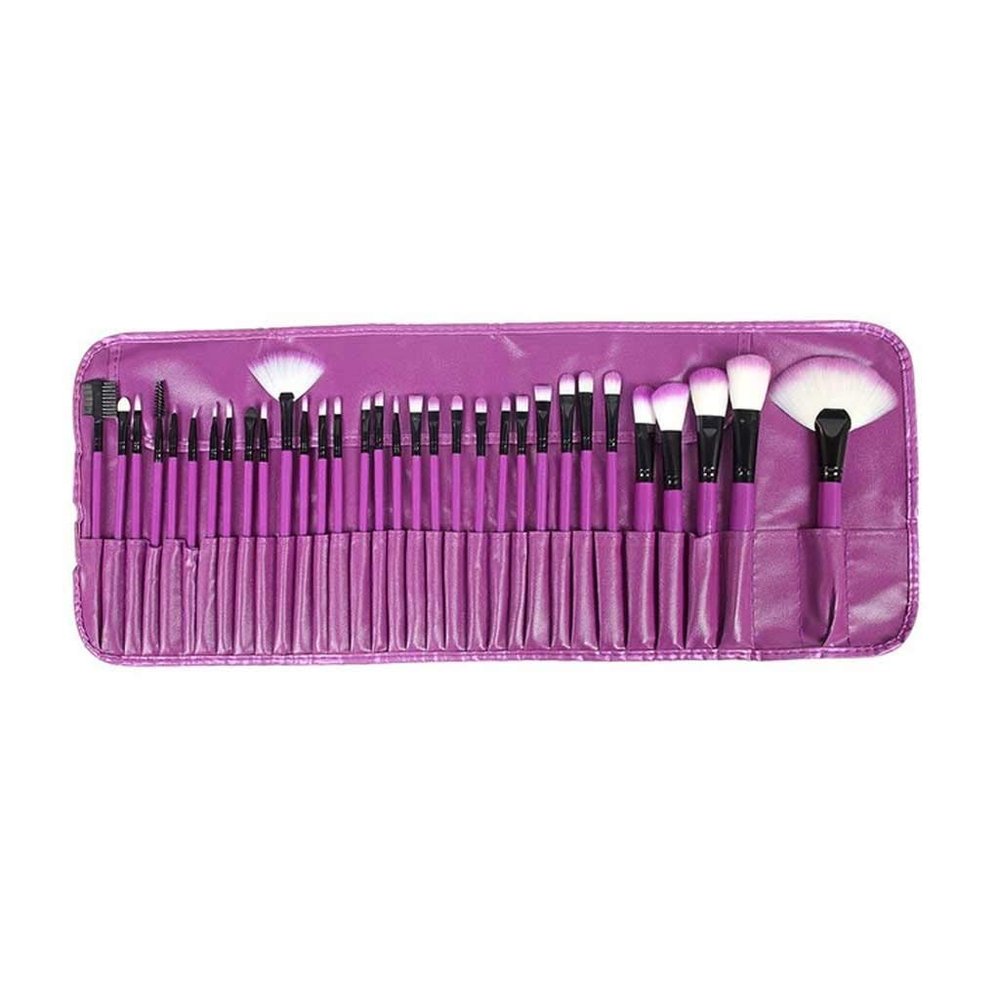 32 Pcs Makeup Brushes Professional Cosmetic Make Up Brush Set Foundation Beauty Tool Plastic Handle Cosmetic Tools(D)