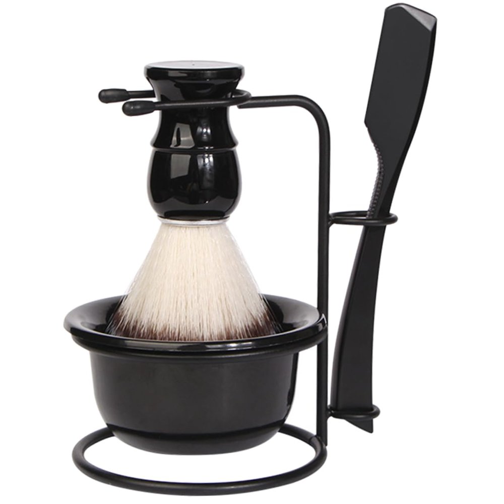 Beatifufu Professional Beard Shaving Brush Set Manual Razor Stand Shaving Bowl Brush Men's Beard Care Supplies