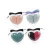 Beatifufu 2pcs Heart Shape Flocking Makeup Sponge for Wet and Dry Use Foundation Blending for Concealer Reddish Black Color view 4