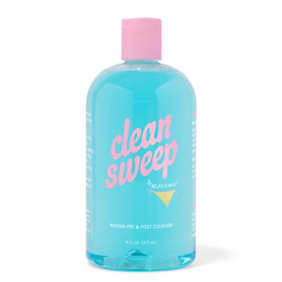Relax and Wax Clean Sweep 2-in-1 Pre & Post Waxing Cleanser  No-Rinse, Anti-microbial & Moisturizing Formula  Removes Oil, Dirt & Makeup  Soothes & Preps Skin for Effective Waxing 16oz