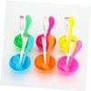 Healeved Facial Mask Bowls 6pcs Set with Measuring Spoons Brush Face Mask Making Kit Skin Care Tool Plastic Mixing Bowls Random Color view 3