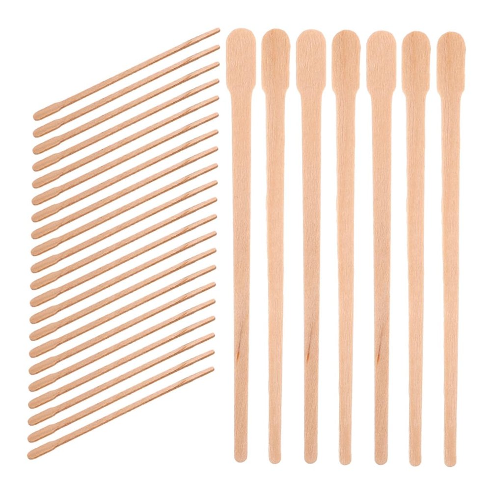 Baluue 300pcs Sticks for Hair Removal Nose Applicator Spatula for Smooth Waxing for Eyebrows Facial Hair Convenient - Bag Packaging for Easy Storage