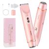 hehred 2 in 1 Electric Lady Shaver, Dual Head Bikini Trimmer for Women Shaver, Comfort Electric Shaver for Underarm Leg Arm Body Face Hair, Pink view 1